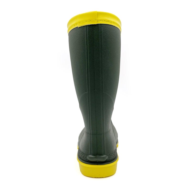 Amoji Boy Rain Boots Kid Rubber Child Easy On Garden Rainboots ArmyGreen Size 4.5-5 Big Kid - Image 4